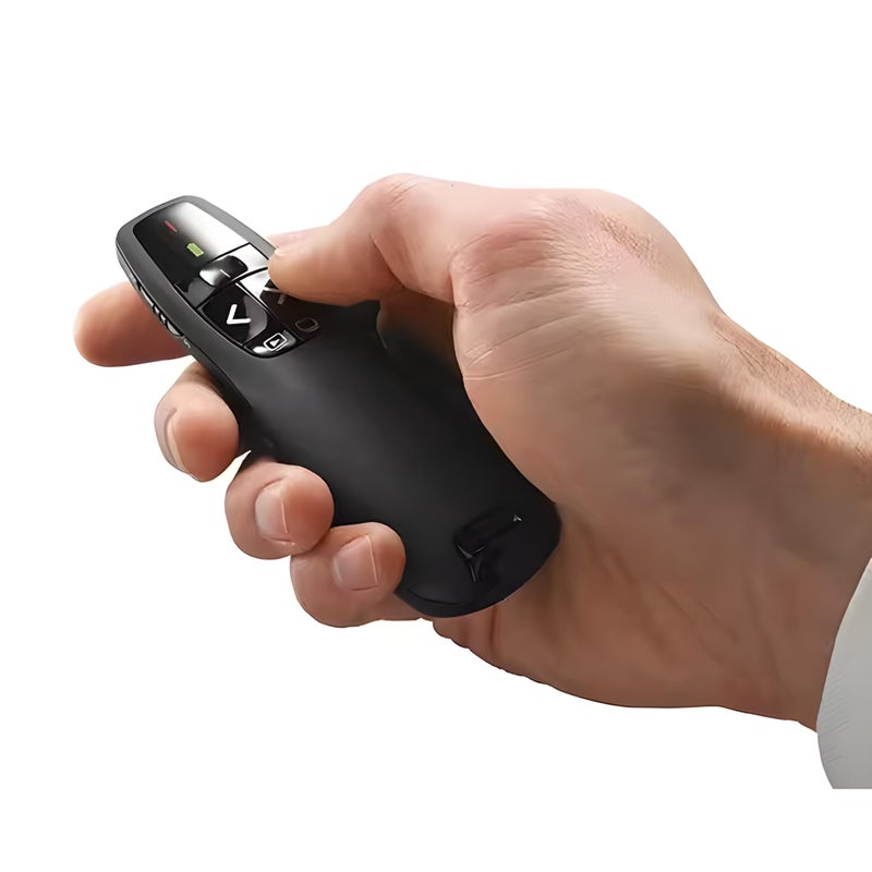 R400 Wireless Presentation Remote, Red Laser Pointer, 15 Meter Range, Black - Image 4