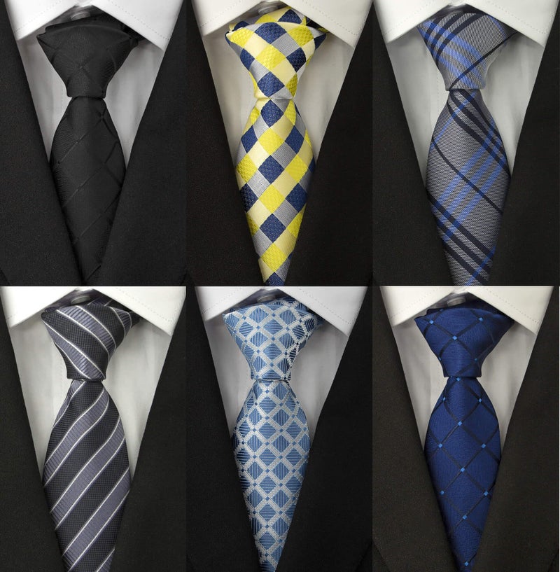 Adulove Men's Necktie Classic Silk Tie Woven Jacquard Neck Ties 6 PCS - Image 3
