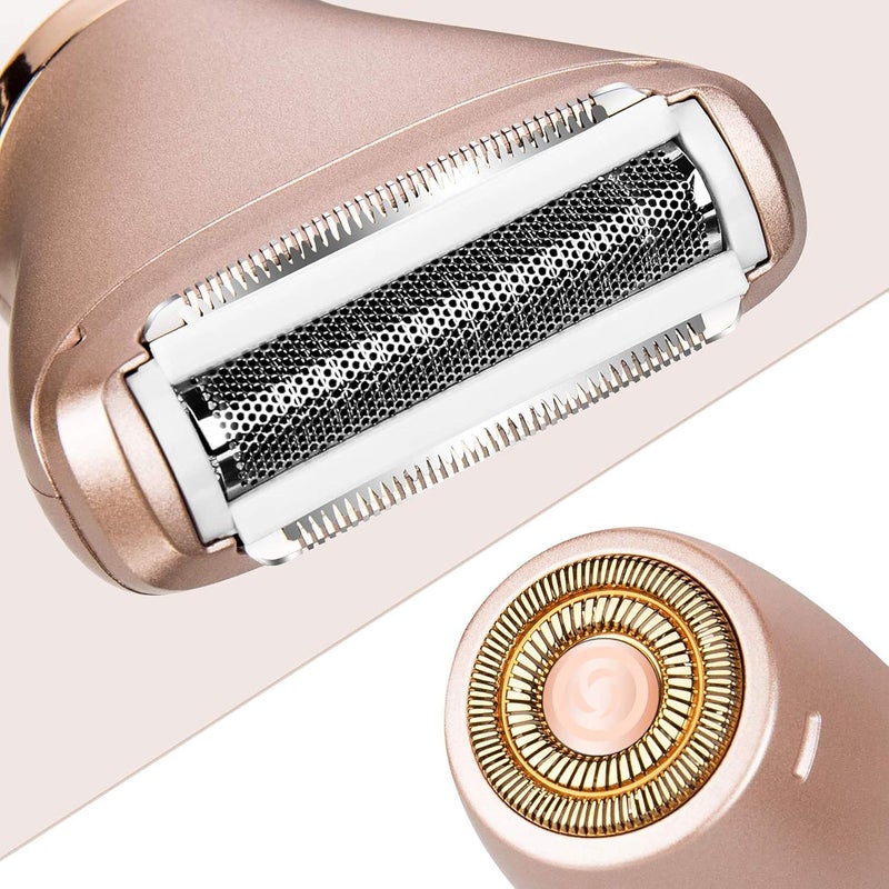 Electric Razor for Women - Painless 2-in-1 Women Shaver Hair Remover for Face, Legs and Underarm, Portable Waterproof Bikini Trimmer Wet and Dry Cordless Lady Hair Removal - Micro USB Recharge - Image 2