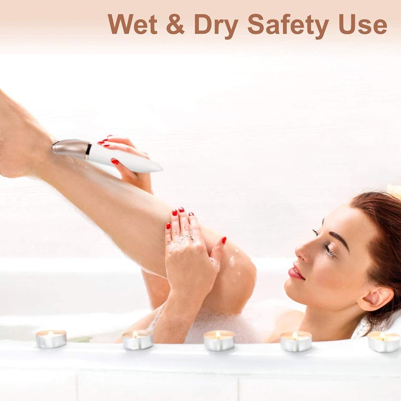 Electric Razor for Women - Painless 2-in-1 Women Shaver Hair Remover for Face, Legs and Underarm, Portable Waterproof Bikini Trimmer Wet and Dry Cordless Lady Hair Removal - Micro USB Recharge - Image 3