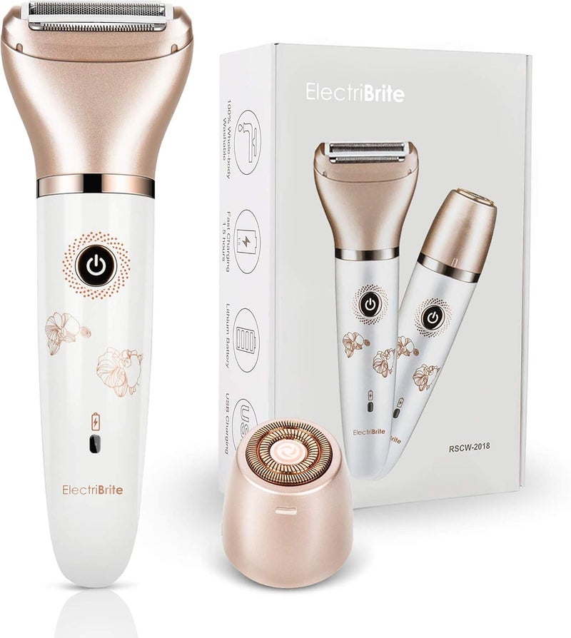Electric Razor for Women - Painless 2-in-1 Women Shaver Hair Remover for Face, Legs and Underarm, Portable Waterproof Bikini Trimmer Wet and Dry Cordless Lady Hair Removal - Micro USB Recharge - Image 1