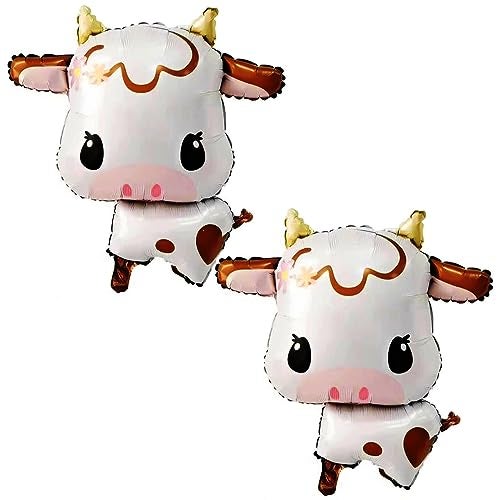 Yeodong Cow Balloons Cute Cow Foil BalloonGreat for Baby Shower Birthday and Farm Animal Theme Party Decorations 2pcs - Image 1