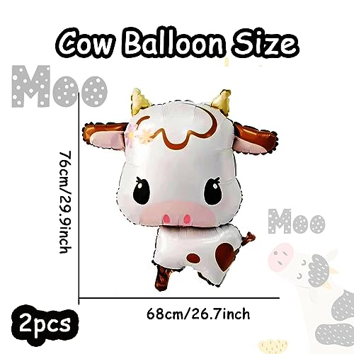 Yeodong Cow Balloons Cute Cow Foil BalloonGreat for Baby Shower Birthday and Farm Animal Theme Party Decorations 2pcs - Image 5