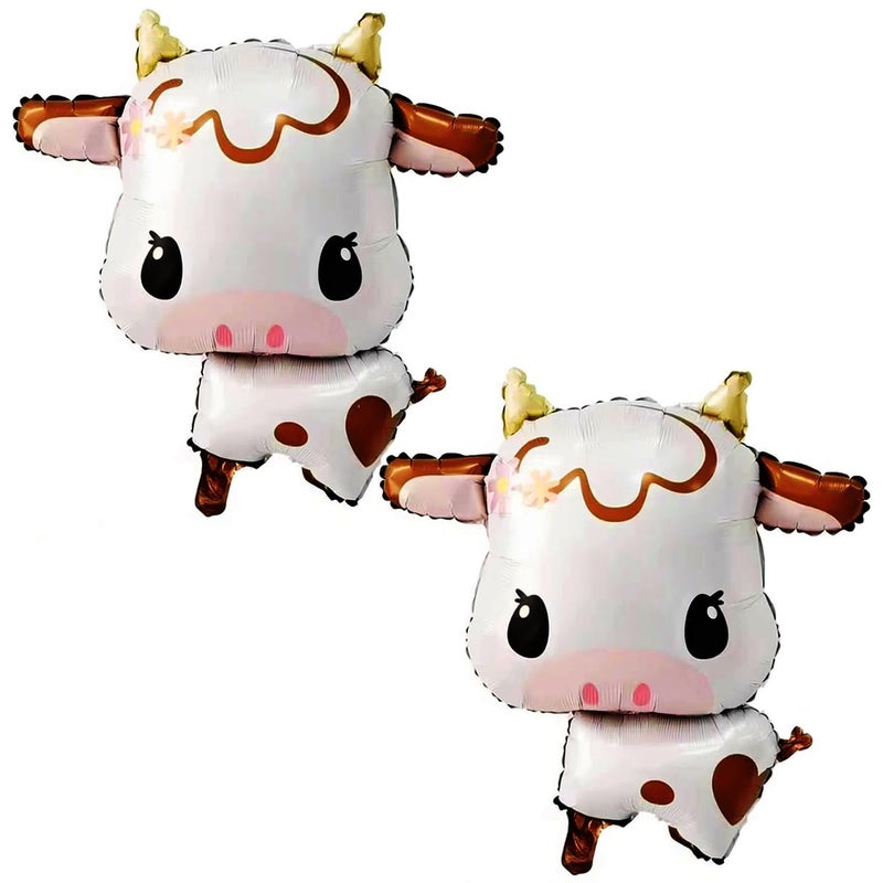 Yeodong Cow Balloons Cute Cow Foil BalloonGreat for Baby Shower Birthday and Farm Animal Theme Party Decorations 2pcs - Image 3