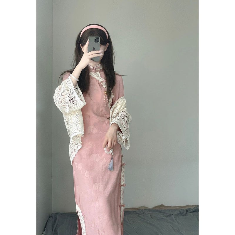 2024 Autumn Retro Cheongsam Republic Of China Style Miss Low Slit Female Young Style Small New Chinese Style Cheongsam Skirt - Image 3