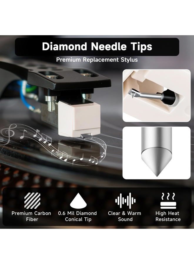 BALLMENT 2 Pack ATN3600L Record Player Needle Replacement with Stylus Cleaning Brush, Record Needles Compatible with audio technica Models AT-LP60X, AT-LP60XBT, and AT-LP60XBT-USB Vinyl Record Player - Image 4