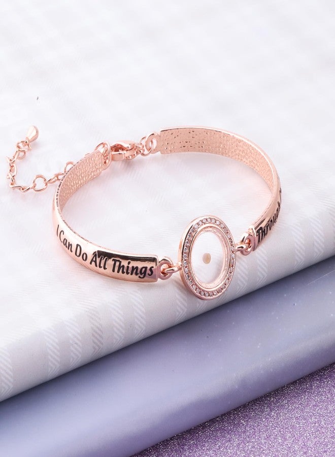 FEELMEM Mustard Seed Bracelet I Can Do All Things Through Christ Who Strengthens Me Bible Verse Bracelet Christian Faith Gift (gold) - Image 2