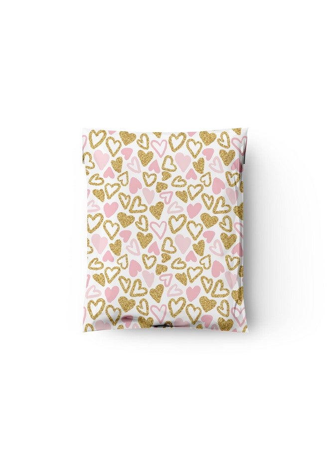 Pro Supply Global 12X15 (50) Pink And Gold Hearts Designer Poly Mailers Shipping Envelopes Premium Printed Bags For Valentines Day - Image 5