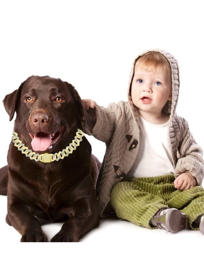KOLODOGO - Metal Cuban Diamond Dog Chain Dog Training Chain with Secure Buckle Pet Collars for Large Medium Dogs - Image 1