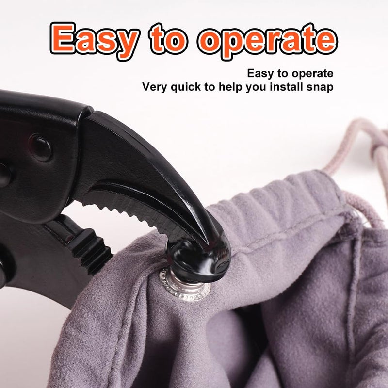 HEY FOLY Heavy Duty Snap Fastener Tool Set, Adjustable Snap Button Kit Includes 40 Sets 15mm Stainless Replacing Metal Snaps for Marine Repairing Boat Cover, Fabric, Canvas, Sewing, Tarps - Image 2