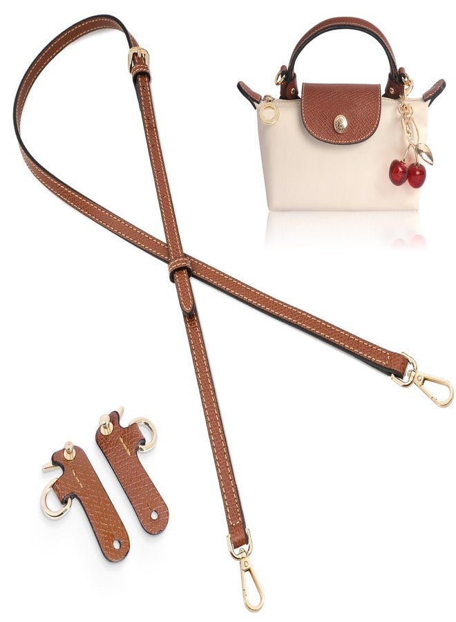 KOMHPS Purse Straps Replacement, Leather Handbag Crossbody Shoulder Strap Kit Adjustable for Mini Longchomp Tote Bag Women - Image 1