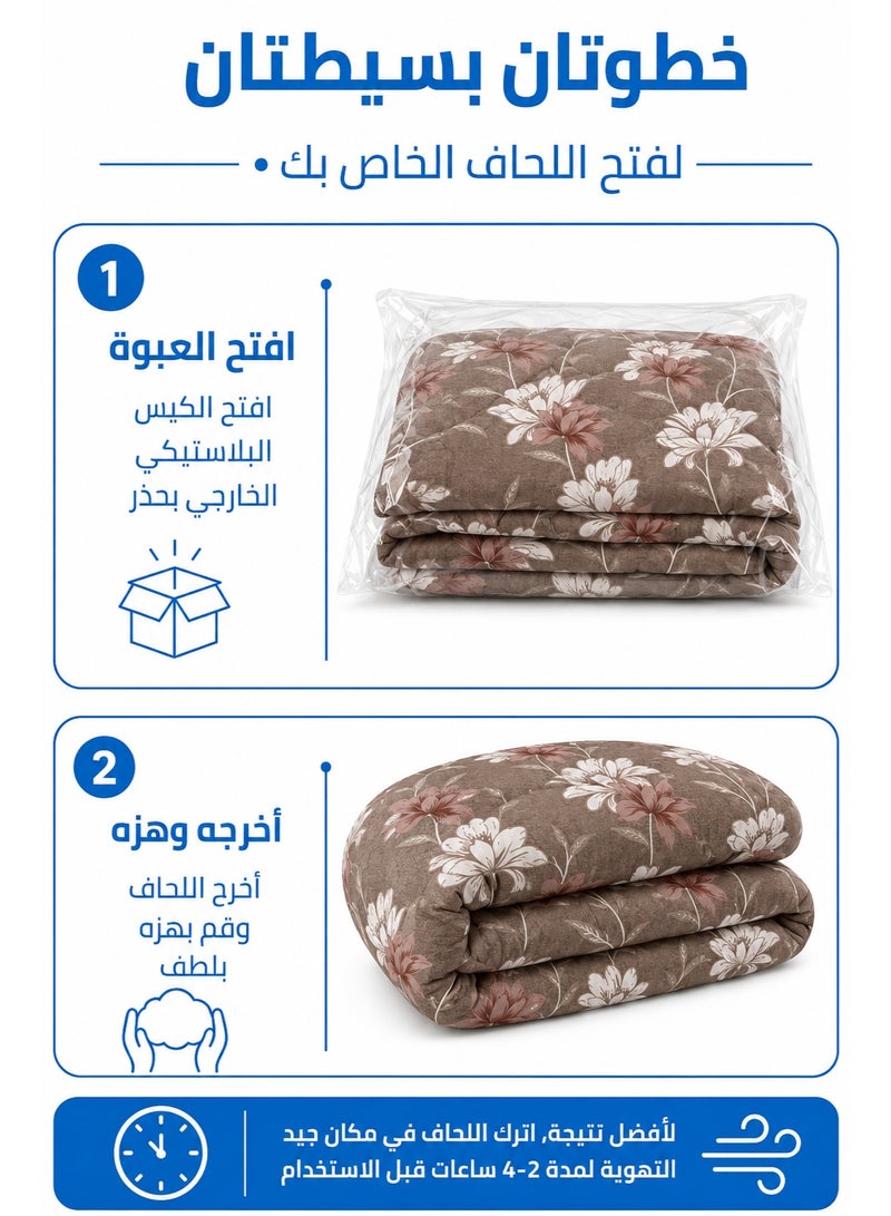 Premium Floral Printed Comforter Set – Full Size 190x245 cm, Includes Flat Bedsheet & Pillow Covers, Soft All-Season Bedding - Image 5