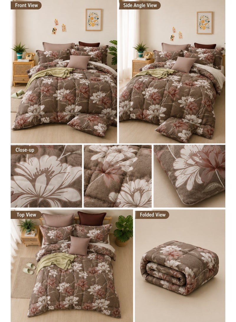 Premium Floral Printed Comforter Set – Full Size 190x245 cm, Includes Flat Bedsheet & Pillow Covers, Soft All-Season Bedding - Image 2