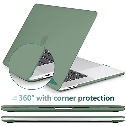 DONGKE Compatible with Older MacBook Pro 16 inch Case 2020 2019 A2141, Matte Plastic Hard Shell Case & Keyboard Cover for MacBook Pro 16 inch with Retina & Touch Bar Fits Touch ID, Midnight Green - Image 4