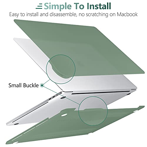 DONGKE Compatible with Older MacBook Pro 16 inch Case 2020 2019 A2141, Matte Plastic Hard Shell Case & Keyboard Cover for MacBook Pro 16 inch with Retina & Touch Bar Fits Touch ID, Midnight Green - Image 5