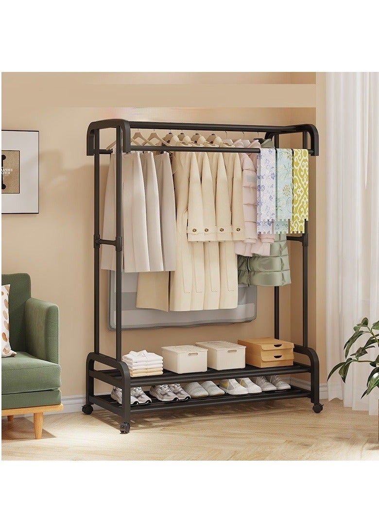 BAIG Large Clothes Rack Multilayer Household Movable Indoor Clothes Hanger Simple Floor Drying Rack Rolling Coat Hanger Drying Rack - Image 1