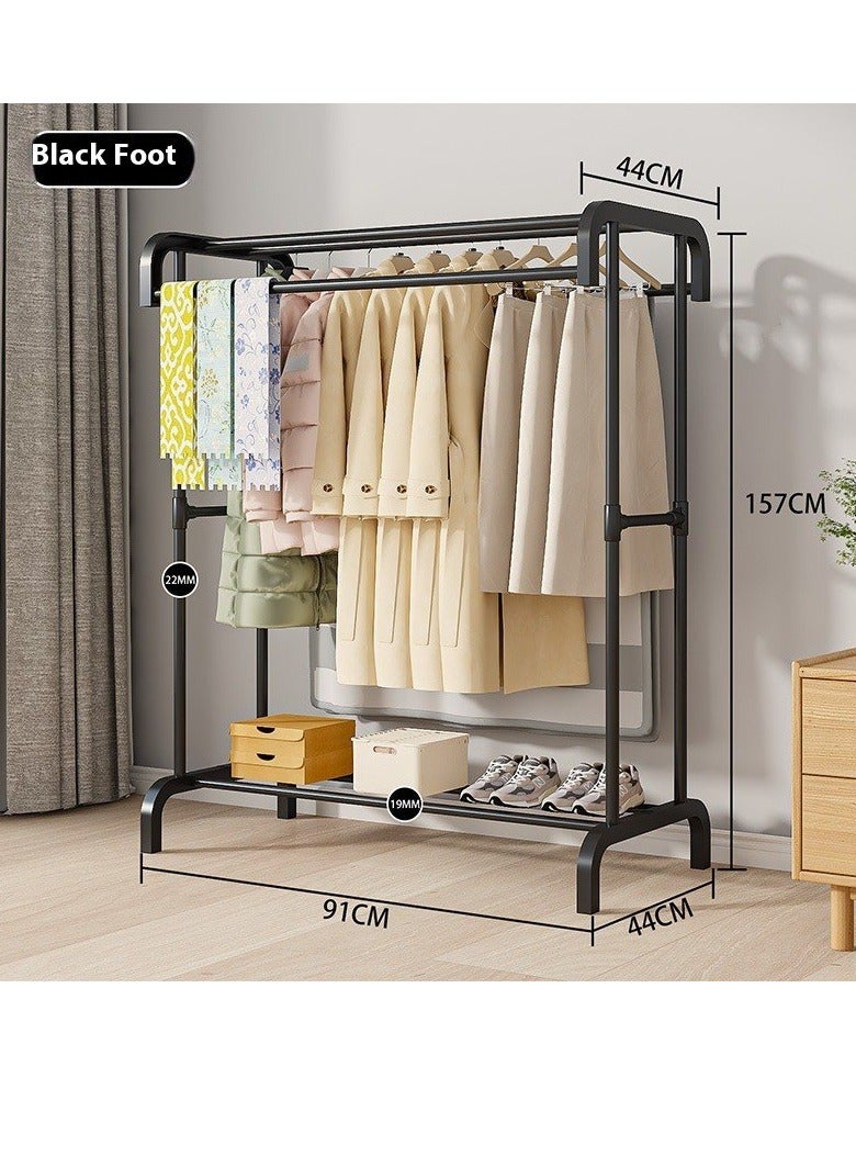 BAIG Large Clothes Rack Multilayer Household Movable Indoor Clothes Hanger Simple Floor Drying Rack Rolling Coat Hanger Drying Rack - Image 4