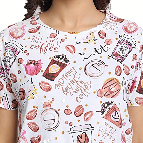 JUNEBERRY® Women's Cotton Printed T-Shirt (JB_54_Coffee_XL_Grey_X-Large) - Image 3