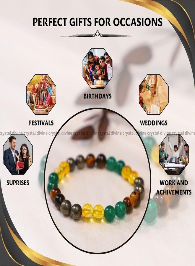 Crystal Divine Money Magnet & Pyrite Healing Crystal Bracelet For Woman 8mm Money Magnet For Girls Crystal Bracelet For Men Friendship Gifts Hand Couple Aesthetic Bracelets - Image 3