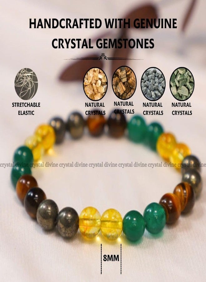 Crystal Divine Money Magnet & Pyrite Healing Crystal Bracelet For Woman 8mm Money Magnet For Girls Crystal Bracelet For Men Friendship Gifts Hand Couple Aesthetic Bracelets - Image 4