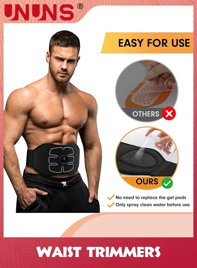 UNUNS Abs Stimulator,Ab Machine,Abdominal Toning Belt,Abs Stimulator Muscle Toner,Workout Strength Training Equipment For Abdomen Arm Leg,USB Rechargeable Gear,Home Office Fitness Gear For Men Woman,Black - Image 4