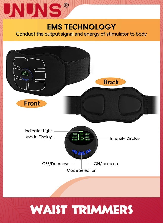 UNUNS Abs Stimulator,Ab Machine,Abdominal Toning Belt,Abs Stimulator Muscle Toner,Workout Strength Training Equipment For Abdomen Arm Leg,USB Rechargeable Gear,Home Office Fitness Gear For Men Woman,Black - Image 5