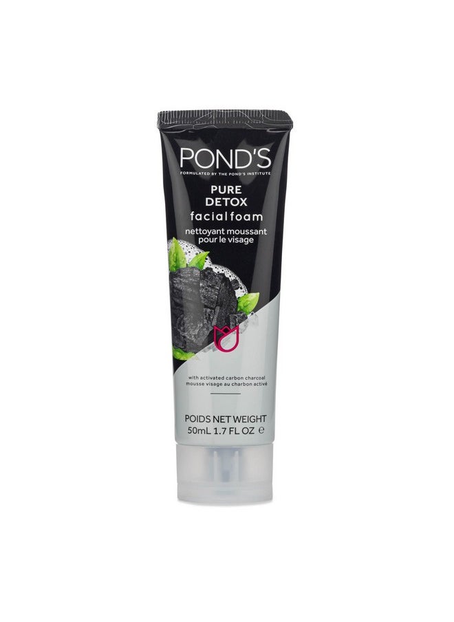Pond's - Pure Detox Facial Foam Deep Cleansing With Activated Charcoal Facial Wash 6Pack Of 1.7 Oz Each - Image 1