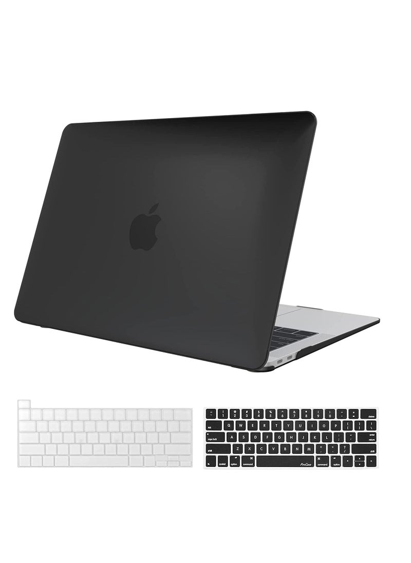 Generic - MacBook Pro 13 Case 2020 Release A2338 M1 A2289 A2251 Hard Case Shell Cover and Keyboard Skin Cover for MacBook Pro 13 Inch Model M1 A2338 A2289 A2251 Black - Image 1