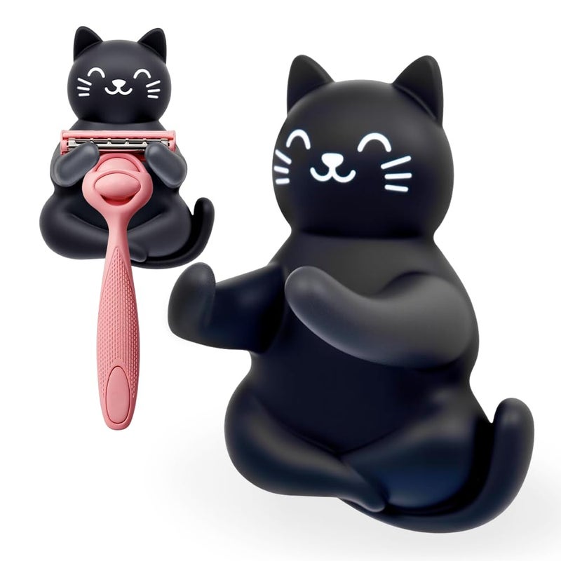 Mhfpl Cute Cat Razor Holder Shower, Black Cat Bathroom Decor, Cute Gadgets Leg Razor Holder, Funny Bathroom Decor Accessories for Women Mom Sister Friend Wife Girlfriend, Black Cat Gifts for Women - Image 1