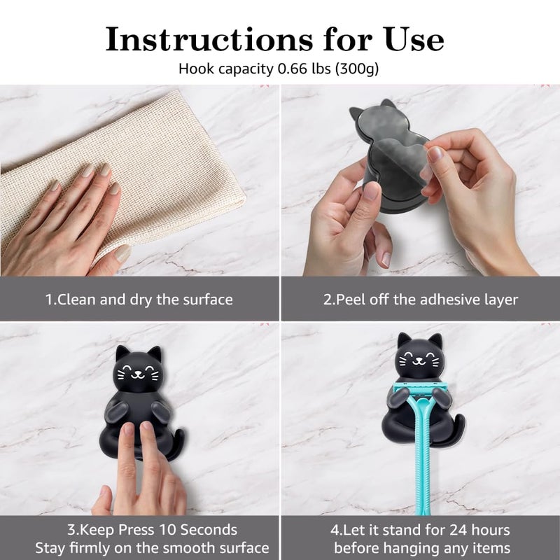 Mhfpl Cute Cat Razor Holder Shower, Black Cat Bathroom Decor, Cute Gadgets Leg Razor Holder, Funny Bathroom Decor Accessories for Women Mom Sister Friend Wife Girlfriend, Black Cat Gifts for Women - Image 3