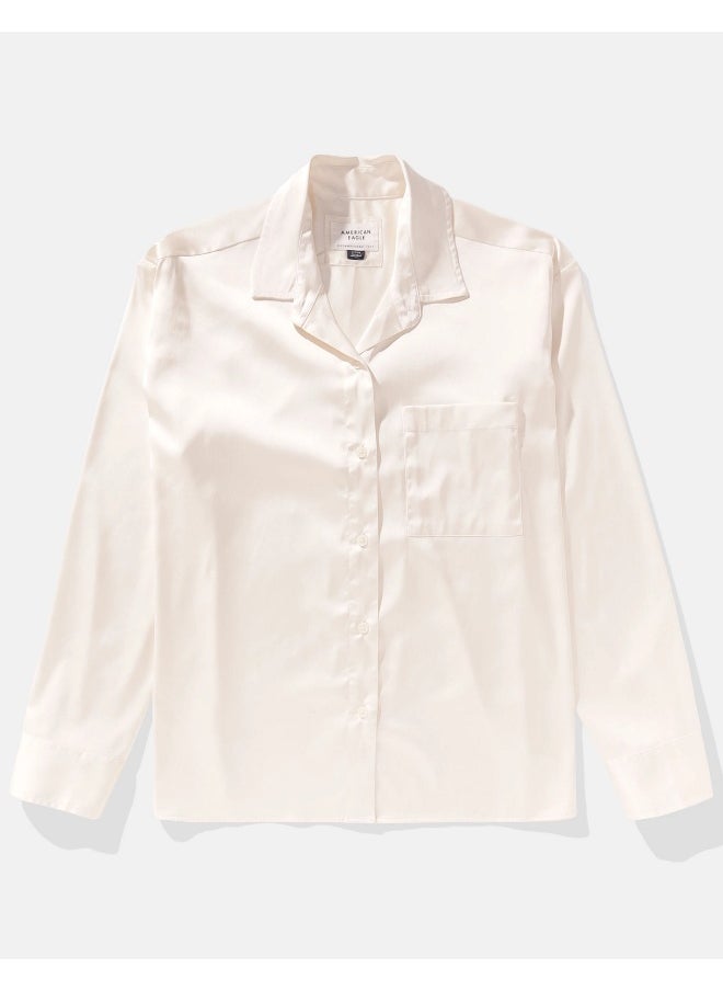 American Eagle AE Satin Button-Up Shirt  - Image 5