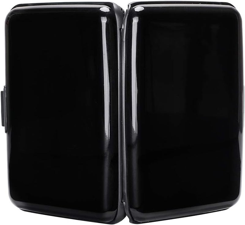 ELFISH RFID Blocking Credit Card Protector Aluminum ID Case Hard Shell Business Card Holders Metal Wallet for Men or Women (Black) - Image 3