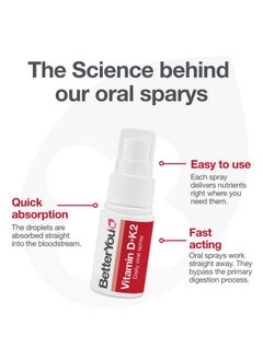 BetterYou BetterYou D3000 and K2 Vitamin D Daily Oral Spray - Convenient Alternative for Tablets - Supports Bone Health and Boost Immune System - Natural Peppermint Flavor - 0.4 oz  - Image 5