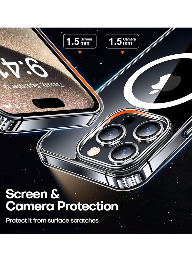 Theodor جراب مغناطيسي لهاتف iPhone 15 Pro مقاس 6.1 بوصة متوافق مع الشحن اللاسلكي MagSafe، غطاء ممتص للصدمات للهاتف رائع للغاية - Image 4