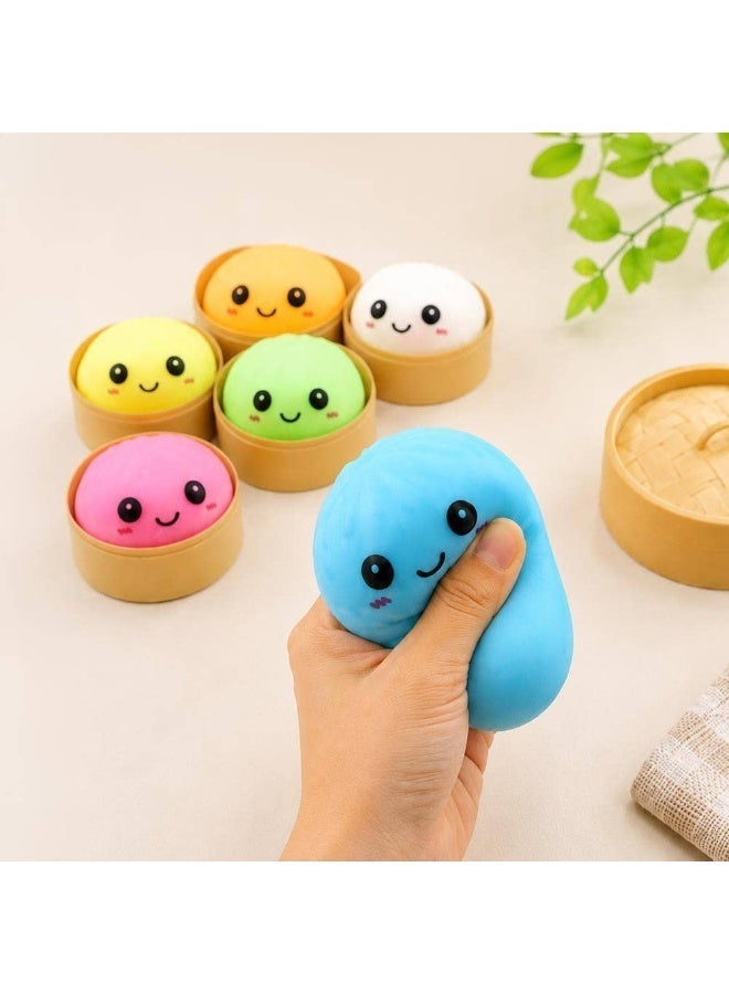 squishy Giant Dumpling Squishy Fidget Sensory Stress Ball Toy with Food Steamer Container, Surprise Pack of 1 - Image 4