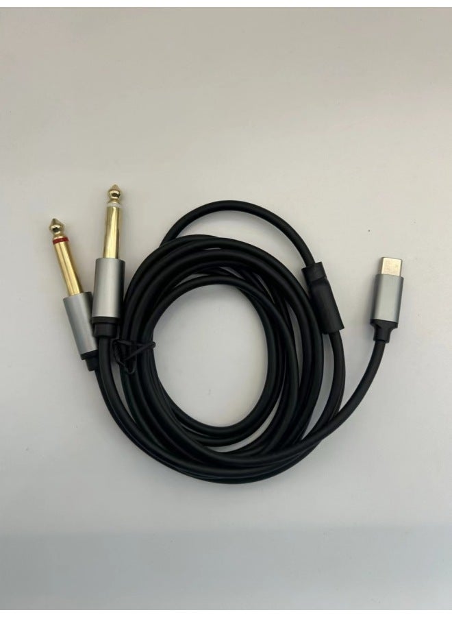 Dual 6.5 To 3.5 Audio Line Dual 6.35 To Type C 1/2 Notebook Mobile Phone Audio Line-Color:typeC Header-Length:3 M  - Image 1