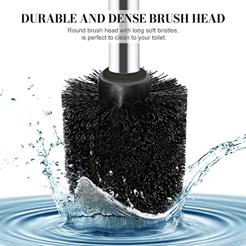 Wsedor Toilet Brush and Holder, 2 Pack Toilet Brush with 304 Stainless Steel Long Handle, Toilet Bowl Brush for Bathroom Toilet-Ergonomic, Elegant,Durable (Blue) - Image 4