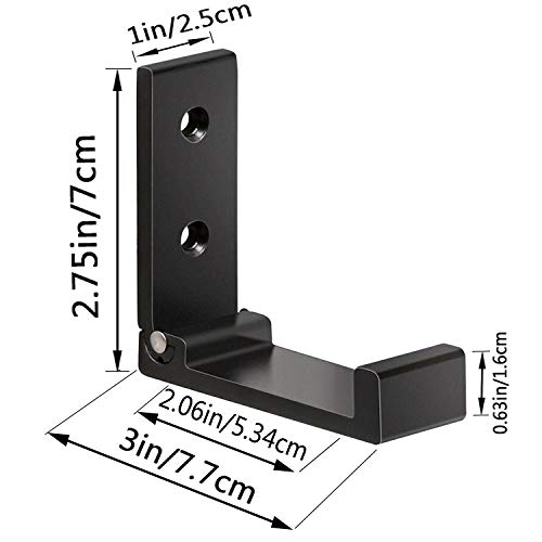 ZEYU Folding Coat Hooks, 5Pcs Wall Hooks for Hanging Coat Towel Hooks Hardware Heavy Duty Aluminum Alloy Headphone Holder Hooks No Rust Wall Mounted with Screws for Hat Bags Fitness Equipment Golden - Image 2