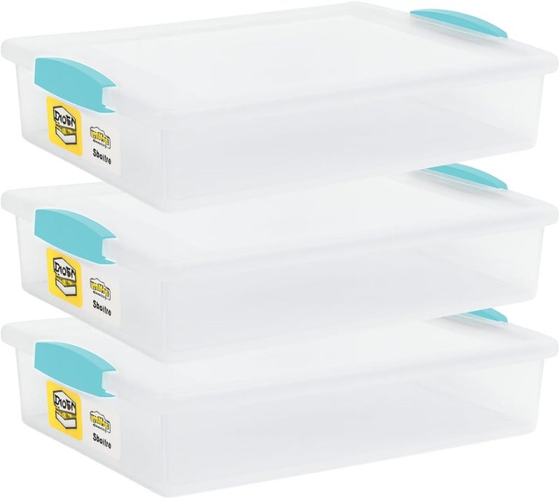 Tribello Plastic Storage Containers With Lids For Organizing, 6 Quarts - (Large - 14 x 11 x 3) - Image 1