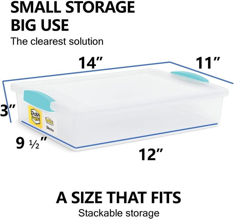 Tribello Plastic Storage Containers With Lids For Organizing, 6 Quarts - (Large - 14 x 11 x 3) - Image 2