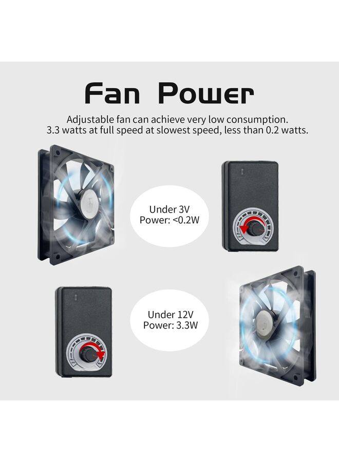 مروحة كمبيوتر بمقبس - 120 مم 120 فولت 110 فولت 220 فولت مع وحدة تحكم في السرعة المتغيرة Muffin Axial loanword 12 فولت مروحة تبريد صغيرة USB لمدخل الخزانة والمستقبل - Image 5