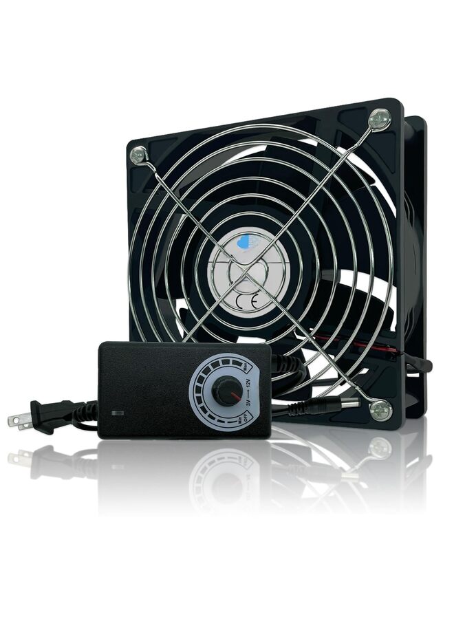 مروحة كمبيوتر بمقبس - 120 مم 120 فولت 110 فولت 220 فولت مع وحدة تحكم في السرعة المتغيرة Muffin Axial loanword 12 فولت مروحة تبريد صغيرة USB لمدخل الخزانة والمستقبل - Image 1