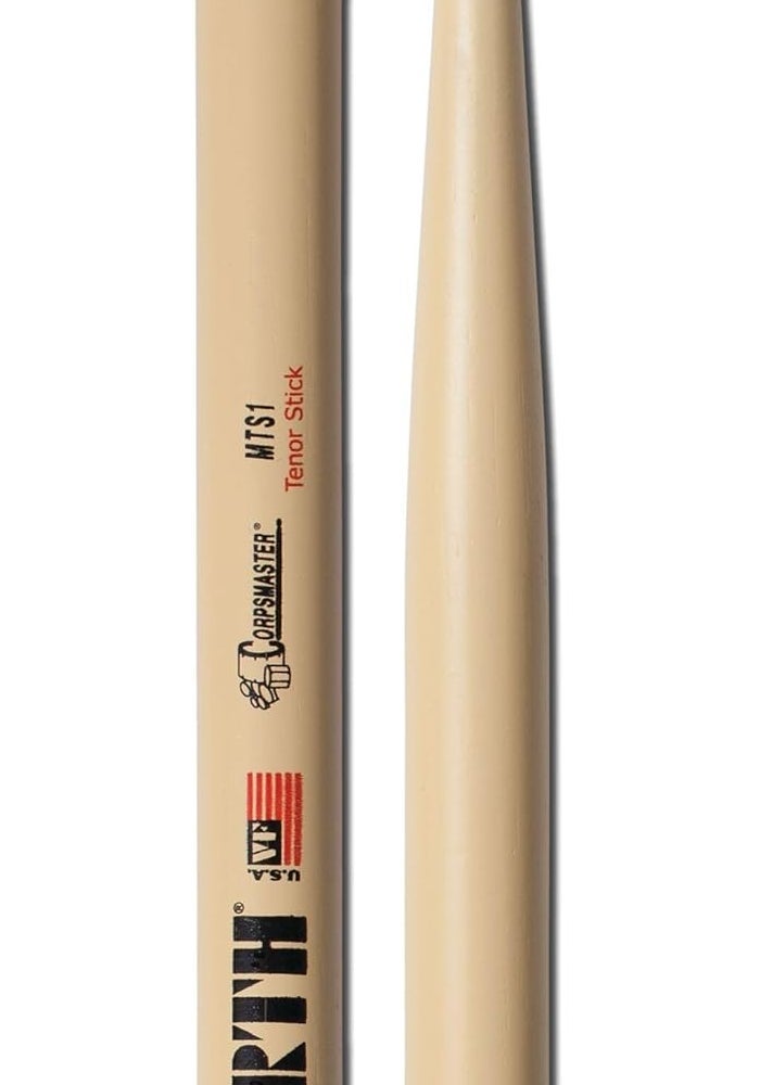 Vic Firth عصي فيك فيرث كوربسمستر MTS1 متعددة الطبول - عمود خشبي مع طرف نايلون - Image 1