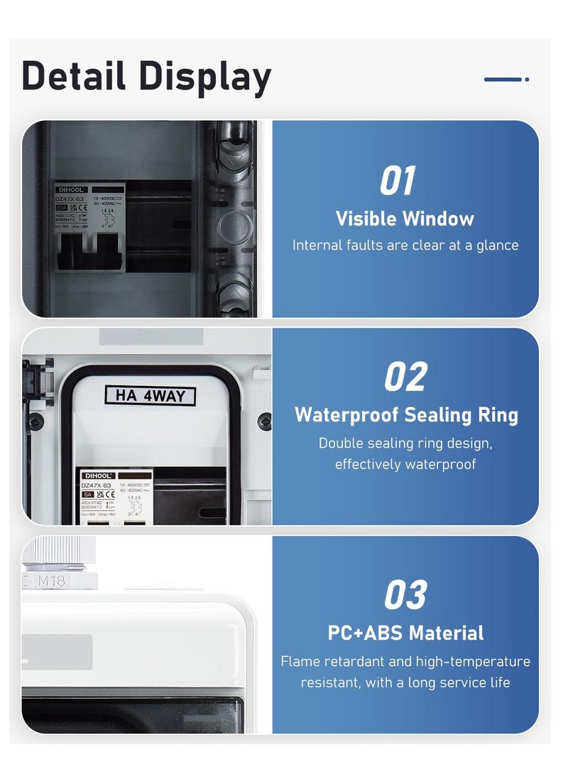 SYOSI - Outdoor Breaker Box with 15 Amp Miniature Circuit Breaker, DIN Rail Enclosure, Solar Disconnect Switch - Image 1