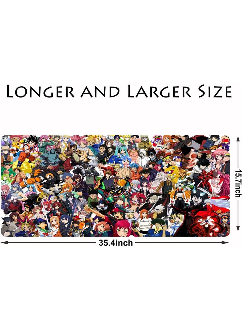 Large Gaming Mouse Pad, Full Desk Keyboard Mouse Pad, XXL Bigmouse Pad with Anime, Waterproof and Anti-Skid for Office Desk Decor - Image 2