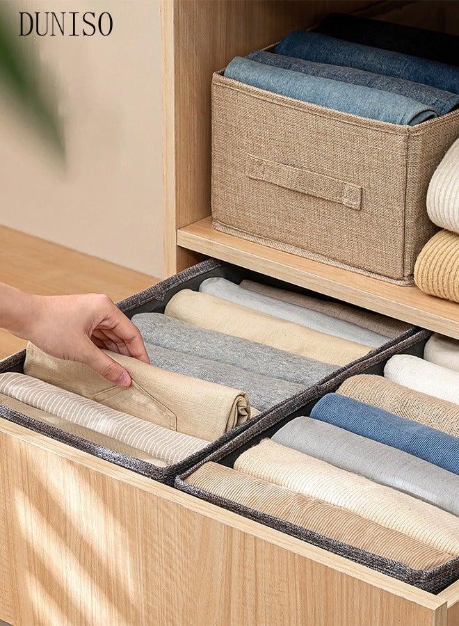 3pcs Wardrobe Clothes Organizer Foldable Closet Storage Organizer for Clothes Jeans Washable Closet Storage Boxes with Carrying Handles Cube Storage Bin for Home Bedroom Office