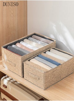 DUNISO 3pcs Wardrobe Clothes Organizer Foldable Closet Storage Organizer for Clothes Jeans Washable Closet Storage Boxes with Carrying Handles Cube Storage Bin for Home Bedroom Office  - Image 5