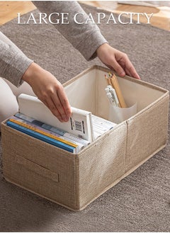 DUNISO 3pcs Wardrobe Clothes Organizer Foldable Closet Storage Organizer for Clothes Jeans Washable Closet Storage Boxes with Carrying Handles Cube Storage Bin for Home Bedroom Office  - Image 3
