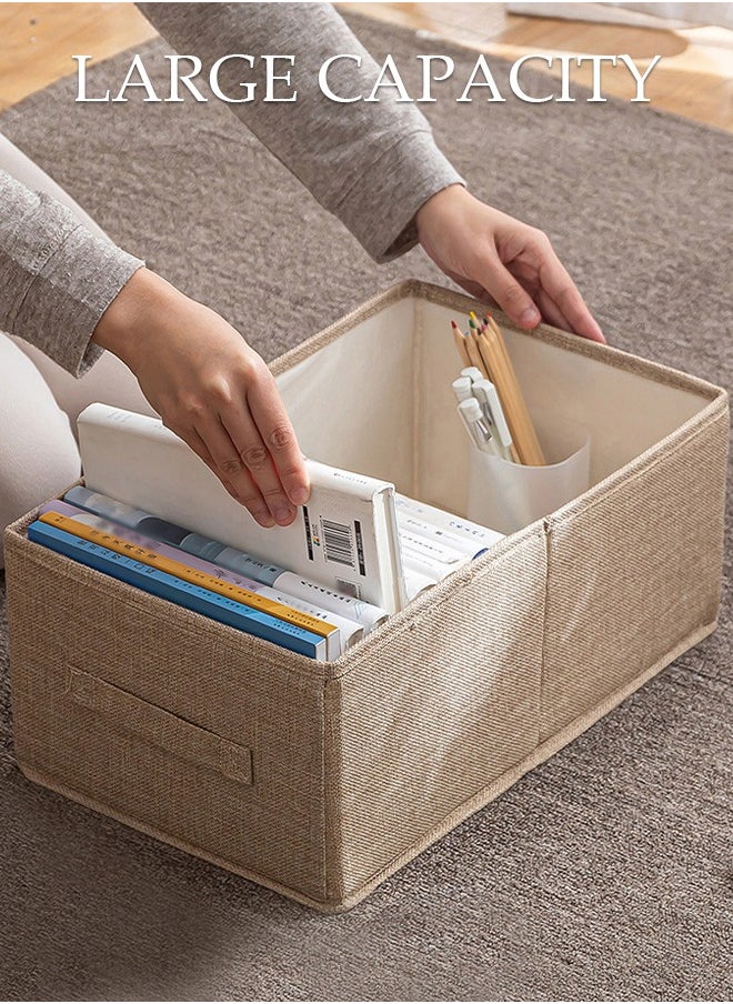 DUNISO 3pcs Wardrobe Clothes Organizer Foldable Closet Storage Organizer for Clothes Jeans Washable Closet Storage Boxes with Carrying Handles Cube Storage Bin for Home Bedroom Office  - Image 3