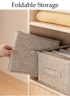 DUNISO 3pcs Wardrobe Clothes Organizer Foldable Closet Storage Organizer for Clothes Jeans Washable Closet Storage Boxes with Carrying Handles Cube Storage Bin for Home Bedroom Office  - Image 2